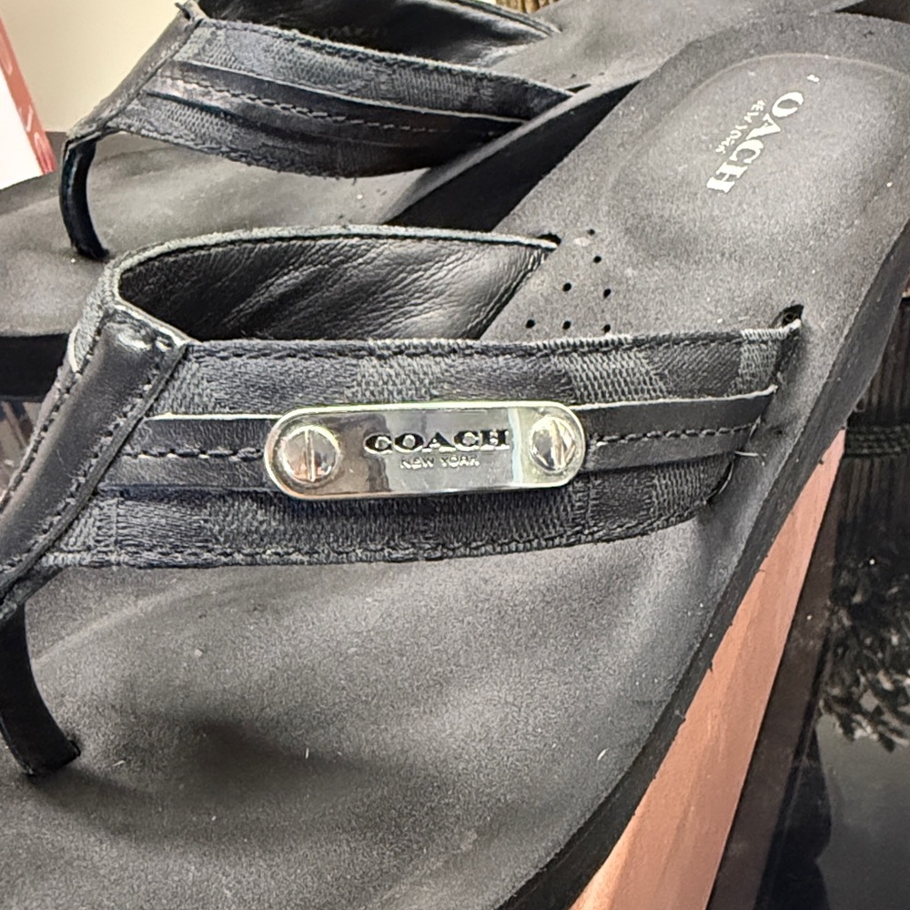 Coach Jaden Black Platform Sandals size 7.5 - Picture 5 of 12